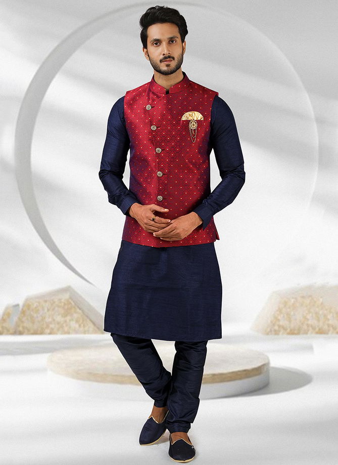 Festive Wear Kurta Pajama With Jacket Mens Collection